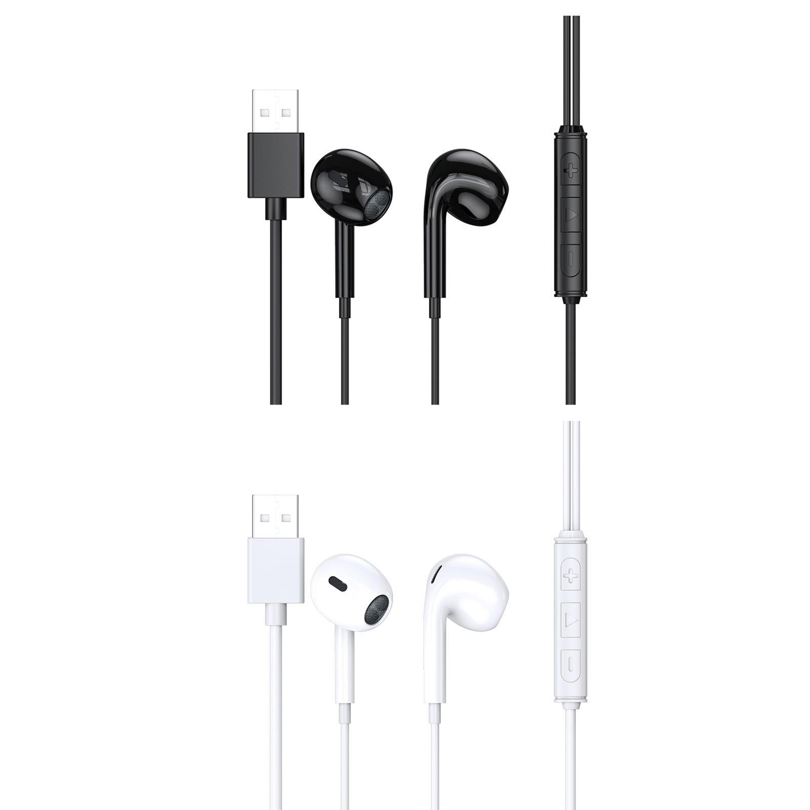 USB Earbuds With Microphone Hifi Stereo In-Ear Headphone For PC Laptop Earphone