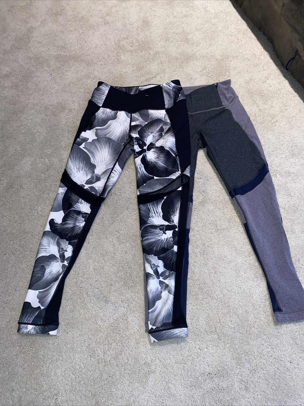Calia Exercise Leggings Crop Black White Floral M… - image 1