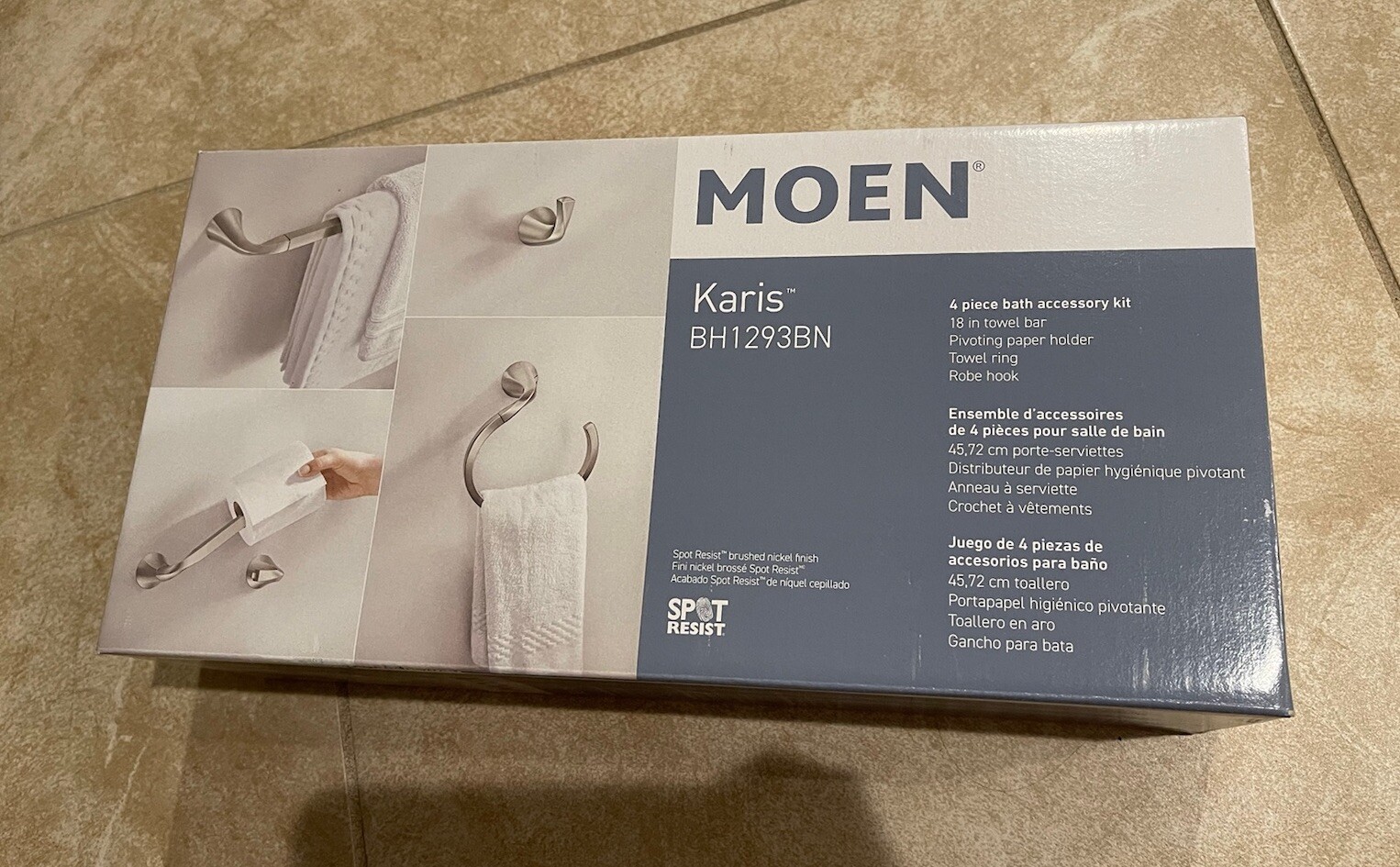 Moen Karis 4piece Bath Hardware Kit Brushed Nickel eBay