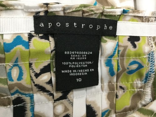 Apostrophe Womens Size 10 Flare Skirt Knee Length Pleats Turquoise Green Taupe - Picture 6 of 7
