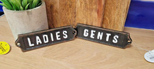 New Vintage RETRO LADIE & GENTS Cast iron Toilet signs. French Farmhouse Rustic