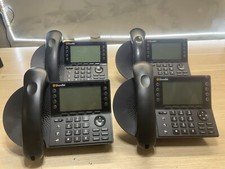 4 SHORETEL IP480 VOIP SYSTEM BLACK BUSINESS PHONE WITH STAND AND HANDSET/JUA2104