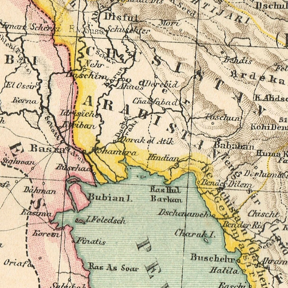 Irán Irak Persia AFGANISTÁN Mapa Original 1894 Bagdad Teherán Foto 2 de 4