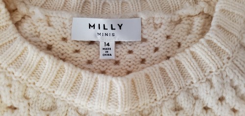 MILLY MINIS Girls 14 Pullover WOOL v-neck colorful Knit Casual Chunky SWEATER - Picture 4 of 9