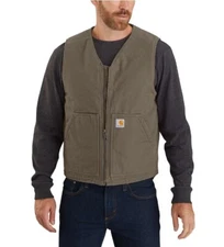 Men's Carhartt Relaxed Fit Washed Duck Sherpa-Lined Vest