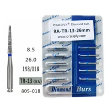 50 PCS RA-TR-13 Taper Round End Diamond Bur for Low Speed Contra Angle Handpiece