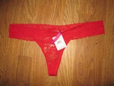 Womens SEVEN TIL MIDNIGHT red lace thong underwear panties 1X / 2X plus size NWT
