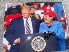 MIKE ERUZIONE signed trump USA HOCKEY 1980 OLYMPICS 8x10 photo