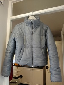 grey cropped bubble coat