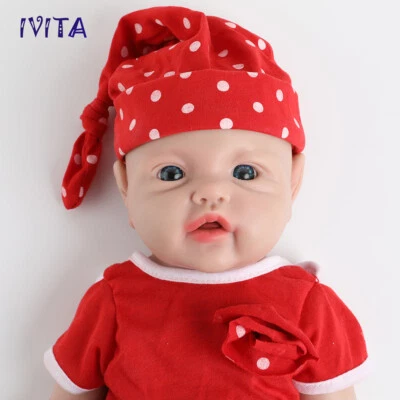 IVITA Lifelike Reborn Baby Doll 17"Full Body Silicone Real Touch Girl Newborn