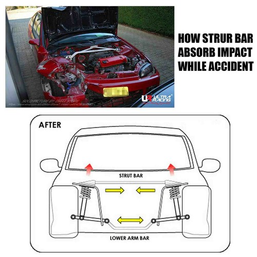 MITSUBISHI LANCER GT EX 2007~2017 ULTRA RACING 2 POINTS FRONT STRUT TOWER BRACE - Bild 9 von 9