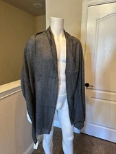 New Charcoal 100% Cashmere Shawl Pashmina Scarf Wrap Hand Made in Nepal CIC Int