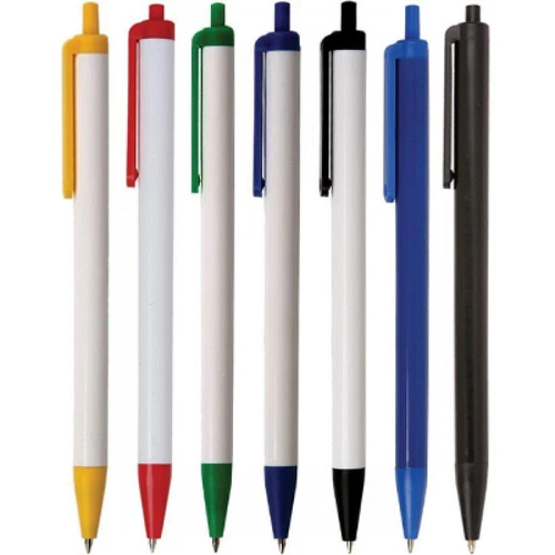 Bulk Lancer Click Pens - Custom Branding, White Barrel, German Ink - Wholesale 