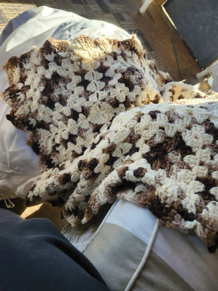 Crochet a mano vintage tiro afgano Foto 2 de 2