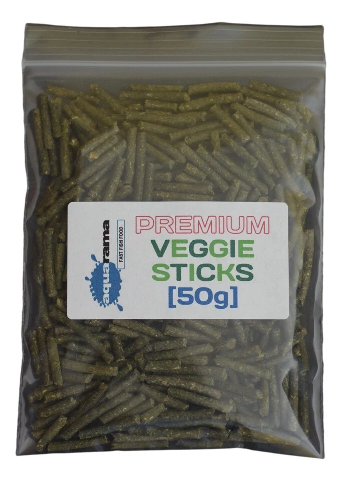 AQUARAMA OWN LABEL Veggie Sticks | Tropical Aquarium Fish Food | Aquarama Premium Grade [ 1 x 50g ]