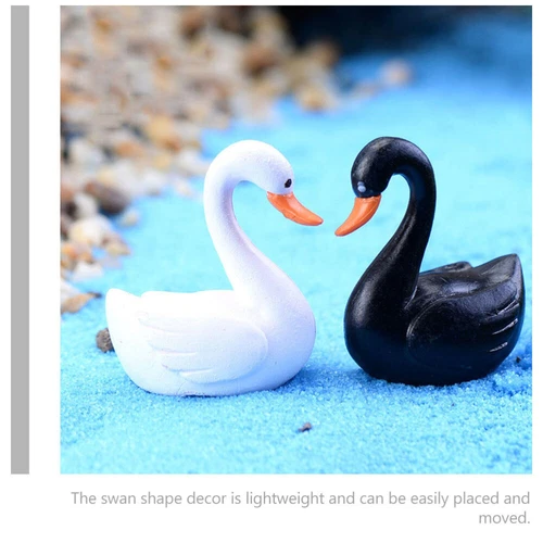 40Pcs Micro Landscape Ornament Cute Swan Statue Cake Topper Birthday Decoration - Picture 7 of 13