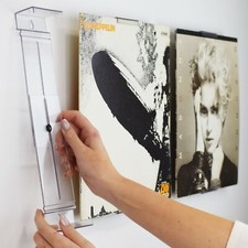 AlbumMount Record Album Frame - Adjustable Wall Mount or Shelf Stand Clear