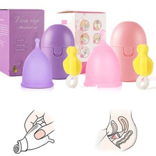 Silicone Menstrual Cup Set Portable Menstrual Cup Sterelizer Disinfection B$ HY2
