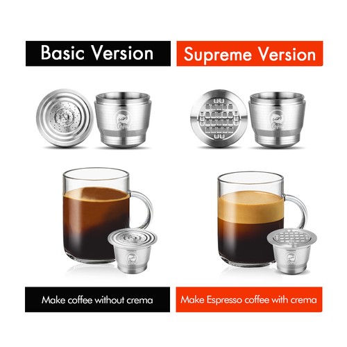 i Cafilas Acero Inoxidable Reutilizable NESPRESSO Cápsulas Filtro Pod Versión Actualizada - Imagen 2 de 16