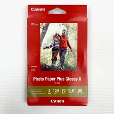 Canon PP-301 4" x 6" Glossy Inkjet Photo Paper Plus II 265gsm White 50 Sheets