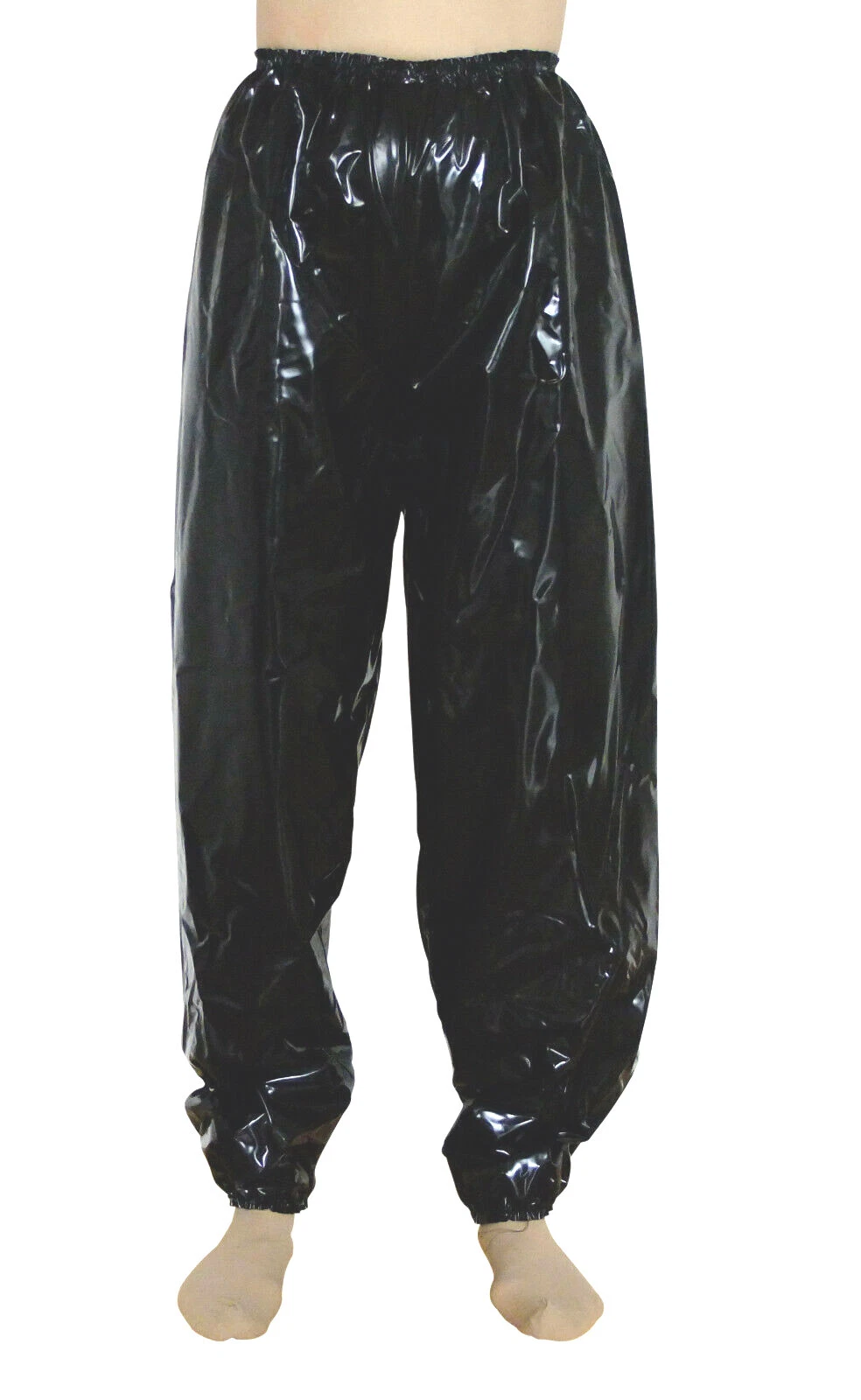 PVC Trousers Joggers Pants Bottoms Pull On Vinyl Plastic Mens Womens Shiny Black
Opens in a new wind