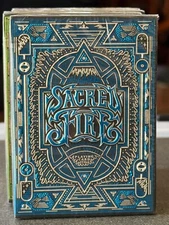 RIFFLE SHUFFLE “SACRED FIRE”  BY PEDRO OYARBID , ‘ SAPPHIRE GILDED BLUE