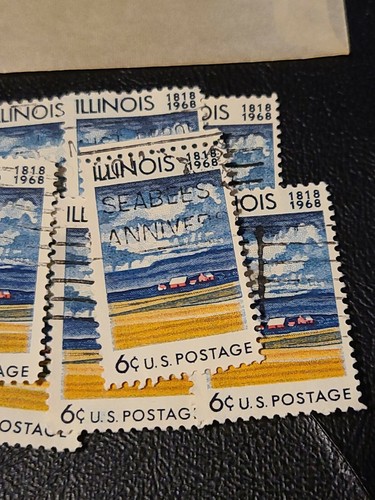Scott# 1339 US Stamp 1968 6c Illinois Statehood Used - #3742 - Picture 3 of 3
