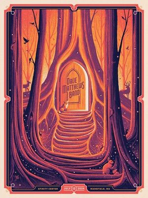 DAVE MATHEWS BAND CONCERT POSTER MANSFIELD 2024 LTD EDITION SCREEN PRINT BY DKNG