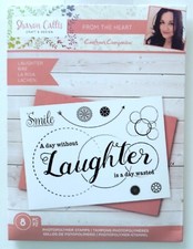 New Crafters Companion LAUGHTER Stamps by Sharon Callis A6 Sentiment