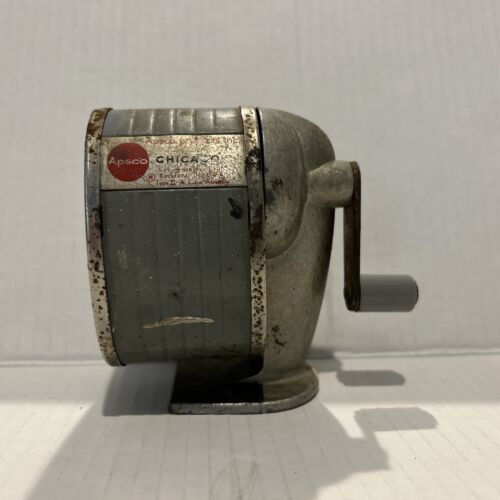 Vintage Apsco Chicago Pencil Sharpener Desk Wall Mount Single Type II-A USA