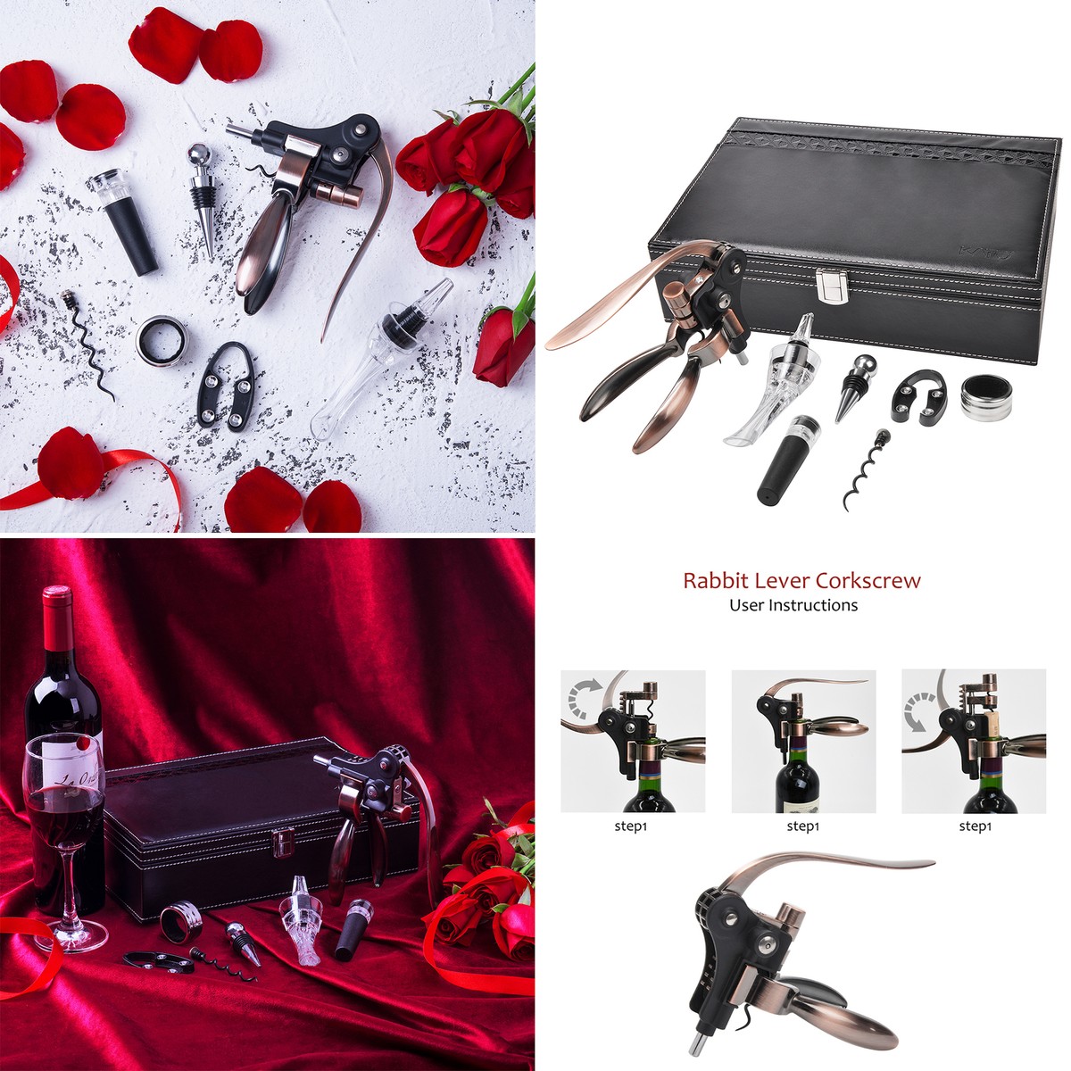 Aazon.co: 9 PCS Corkscrew Wine Opener Set, Stainless Steel Cork Screw