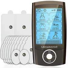 MegaWise 48 Modes（24 * 2） Dual Channel EMS TENS Unit Muscle Stimulator with 14Pc