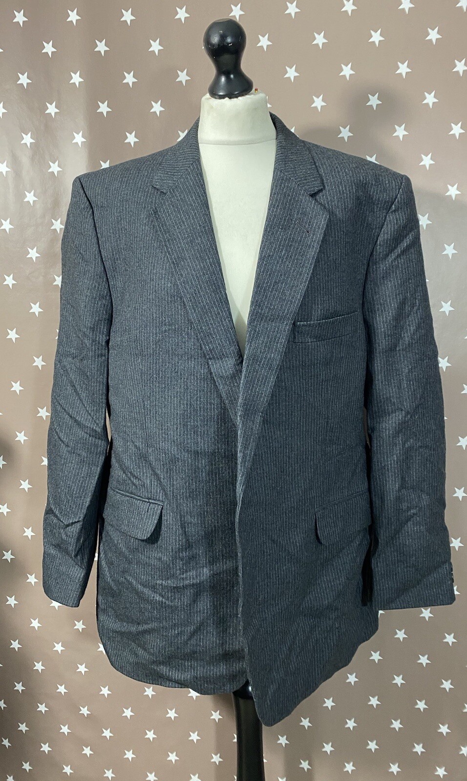 FILA Nocholas Rowe Pinstripe Wool blazer Jacket Mens 100% New Wool