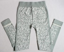 Sweaty Betty Womens M Leopard Jacquard Base Layer Leggings Blue Leopard Paint