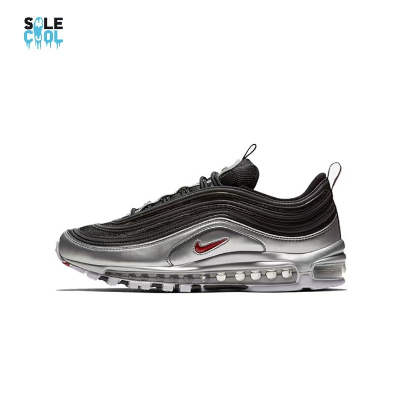 Nike Air Max 97 Black Metallic Silver Mens Sneakers AT5458-001  