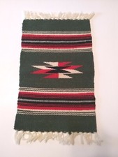 Ortega&rsquo;s Weaving Shop Chimayo New Mexico Wool Tapestry 9.5" x 16.5" Table Mat