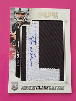 2013 Panini Prominence ROOKIE CLASS LETTER ''L'' /102 Tyler Wilson Raiders