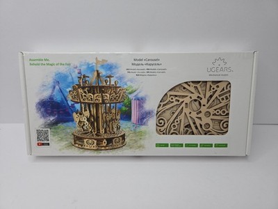 Ugears Carousel Mechanical Wooden Model Kit 3D Puzzle Unassembled New Sealed