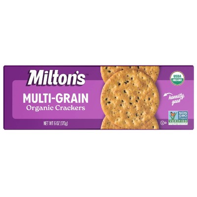 Milton's Organic Multi Grain Crackers 6 Ounce Pack Deliciously Savory Snack