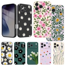 For iPhone 14 13 15 16e 17 Pro Max Florals Silicone Shockproof Phone Cover Case