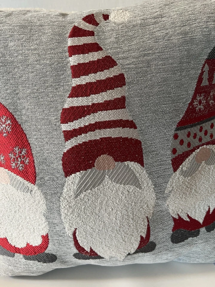 CHRIRSTMAS GNOMES OEKO -TEX DECORATIVE PILLOW 18" x 18" SOFT FAUX FUR ON BACK - Image 4 of 4