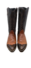 Vintage Women's Two-Tone Brown Leather Western Cowboy Boots Size 4.5 D USA Made