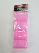 Basic Solutions Pink Set Of Four Self Stay Hair Rollers NEW