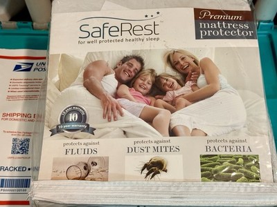 SafeRest Queen Size Premium Bed  ️ Mattress Fitted Sheet Protector Waterproof 