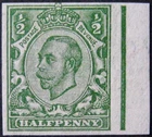 GV ½d multicypher Downey Head, imperf, fine l/m/mint. Sg.346b