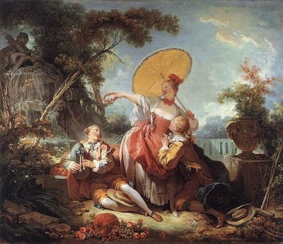 Fragonard der musikalische Wettbewerb Vintage Kunstdruck Poster Wanddeko Design Druck L