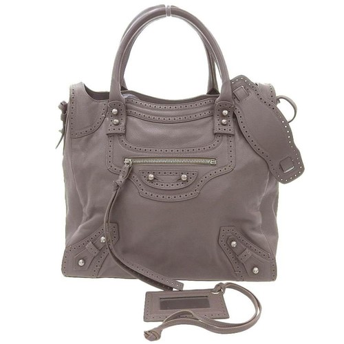 BALENCIAGA Bag: Riva City 266434 Brown W28H25.5D20cm w/strap mirror;