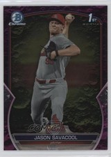 2023 Bowman Draft Chrome Fuchsia Lunar Refractor /199 Jason Savacool 00jz