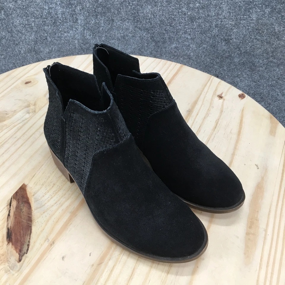 Kensie Boots Womens 9 M Grayce Bootie Black Leather Casual Ankle Top Block Heels - Image 3 of 4