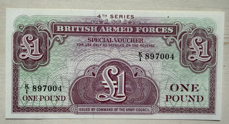 BRITISH ARMED FORCES SPECIAL VOUCHER 1 POUND CRISP UNC  COMBINE SHIPPING